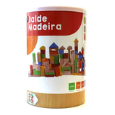 Emma 100 PCS Multifaceted Colorful Wooden Block Set Building Block for Toddlers